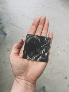Photopolymer etching of Victorian Hairwork piece