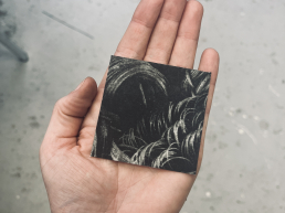 Photopolymer etching of Victorian Hairwork piece