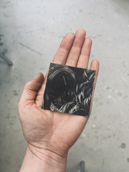 Photopolymer etching of Victorian Hairwork piece