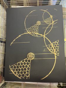 Screenprint trial of hair diagram